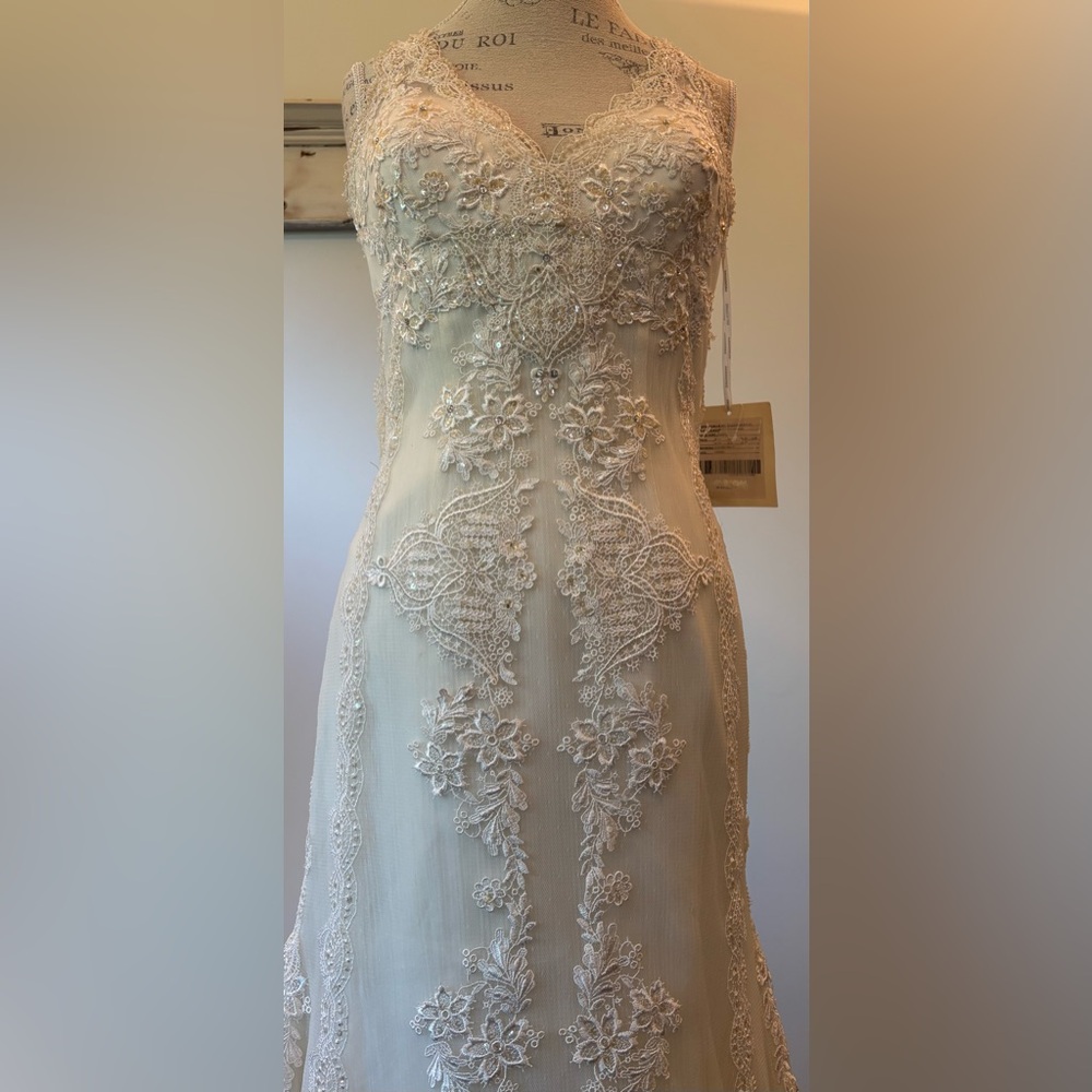 Pronovias Barcelona Huella Vintage Inspired Lace Wedding Gown - Picture 5 of 15